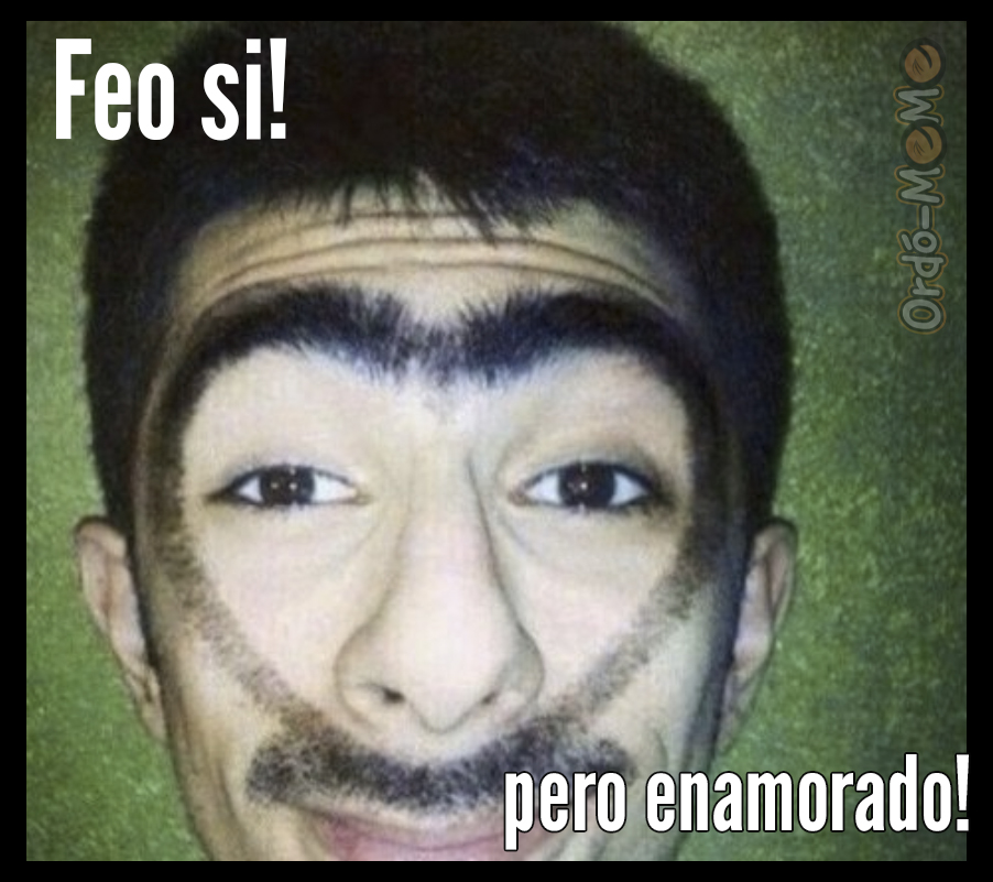 Feo con un corazón afeitado den la cara